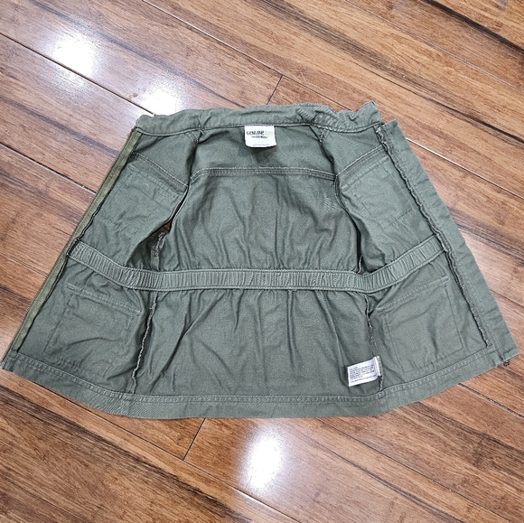 Genuine Kids From Oshkosh Army Green Zip Front Vest Dress 100% Cotton Size 3T - Picture 4 of 6